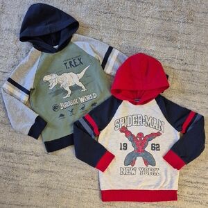 Jumping Beans Spider-Man and Jurassic World Hoodies - Red, Blue, Gray